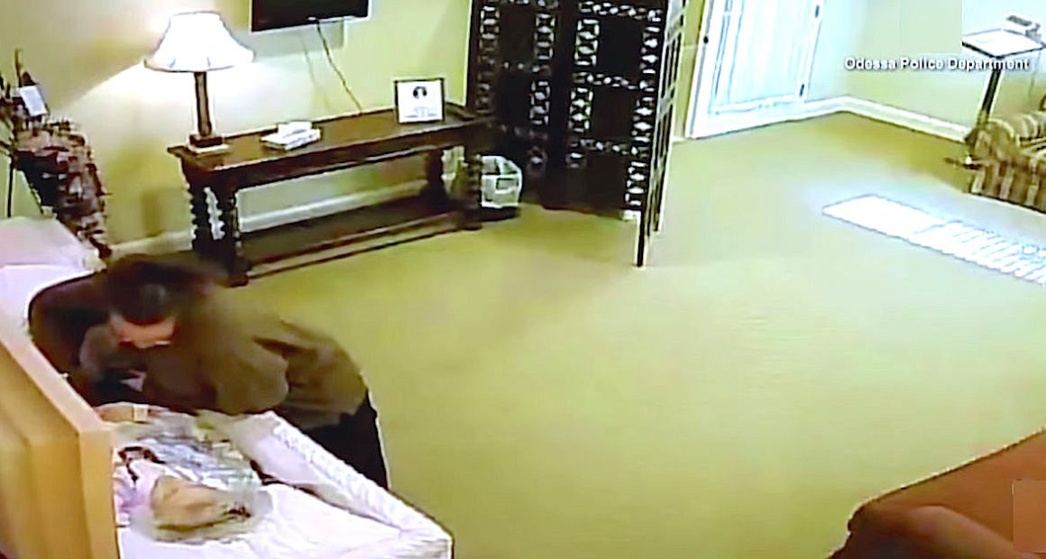 woman walks to room